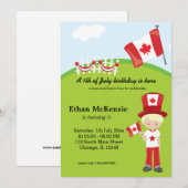 Canadese verjaardagspartij kaart (Voorkant / Achterkant)