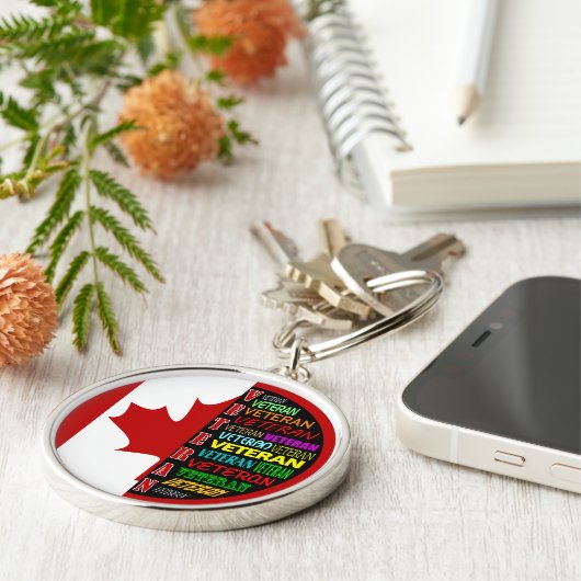 Canadese veteraan sleutelring sleutelhanger (Zijkant)