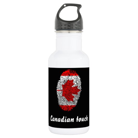 Canadese vingerafdrukvlag waterfles  (Voorkant)
