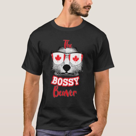 Canadese Vlag 1 juli De Bossy Beaver Canada T-shirt (Voorkant)