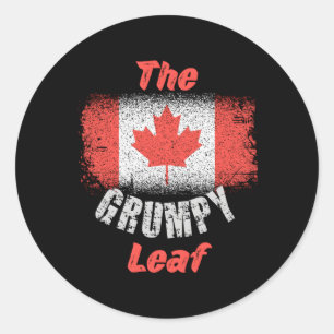 Canadese vlag 1 juli Grumpy Maple Leaf Canada Ronde Sticker