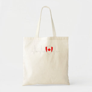 Canadese vlag 2022: hartslag Canadese vlag Canada Tote Bag
