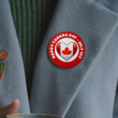 Canadese vlag | 3D-hartpictogram | Emblem Brooch Ronde Button 5,7 Cm
