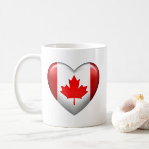 Canadese vlag 3D-hartpictogram Koffiemok