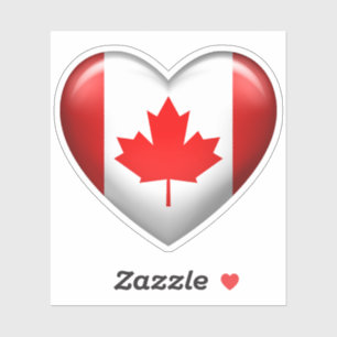 Canadese vlag 3D-hartpictogram Sticker