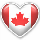 Canadese vlag | 3D-hartpictogram Sticker (Voorkant)