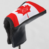 Canadese vlag, aangepast monogram golfputter golfheadcover (3/4 voorkant)
