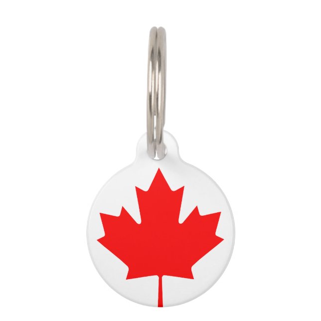 Canadese vlag aangepaste huisdier label voor hond  huisdierpenning (Voorkant)