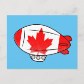 Canadese vlag Blimp ballon in blauwe lucht Custom Briefkaart (Voorkant)
