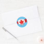 Canadese vlag Blimp ballon in blauwe lucht Custom Ronde Sticker (Envelop)