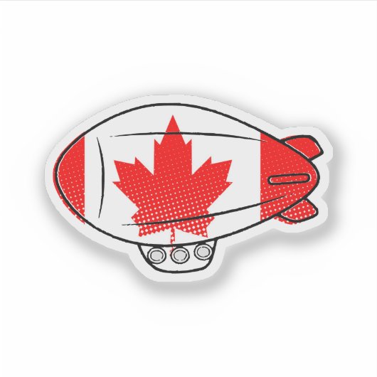 Canadese vlag Blimp ballon in blauwe lucht Custom Sticker (Voorkant)