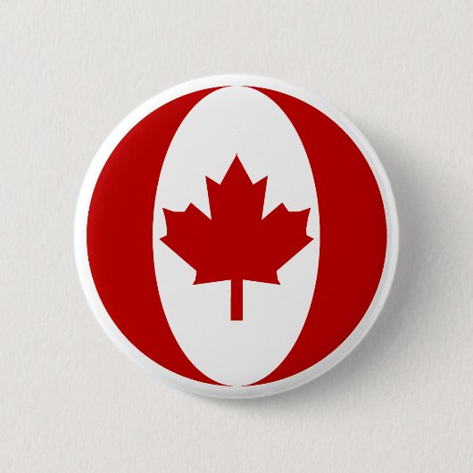 Canadese Vlag Bol Ronde Button 5,7 Cm (Voorkant)
