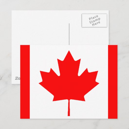 Canadese vlag briefkaart (Voorkant / Achterkant)