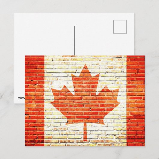Canadese vlag briefkaart (Voorkant / Achterkant)