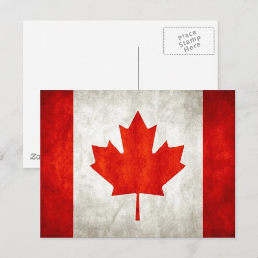 Canadese vlag briefkaart (Voorkant / Achterkant)