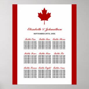 Canadese vlag bruiloft zitgrafiek poster