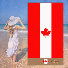 Canadese vlag & Canada monogram / strandhanddoek Strandlaken