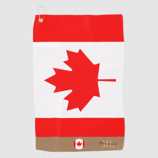 Canadese vlag & Canada monogrammen Golfhanddoek (Voorkant)