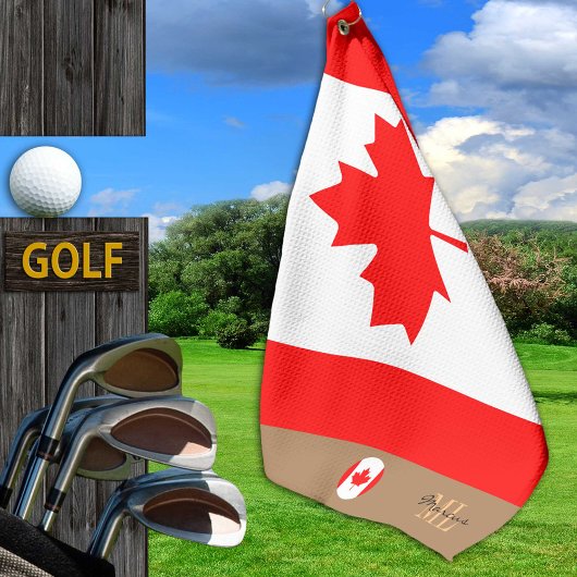 Canadese vlag & Canada monogrammen Golfhanddoek