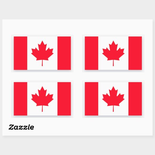 Canadese vlag. CANADA. Rechthoekige Sticker (Vel)