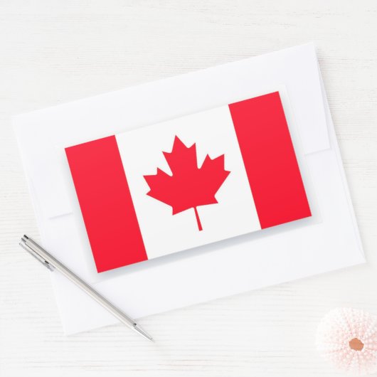 Canadese vlag. CANADA. Rechthoekige Sticker (Envelop)