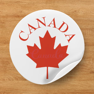 Canadese vlag (Canada Red & White) Ronde Sticker