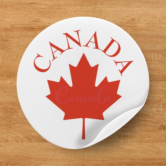 Canadese vlag (Canada Red & White) Ronde Sticker