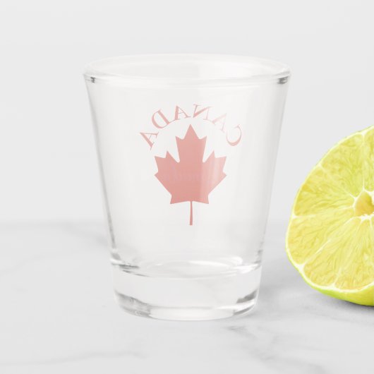 Canadese vlag (Canada Red & White) Shot Glas (Achterkant)