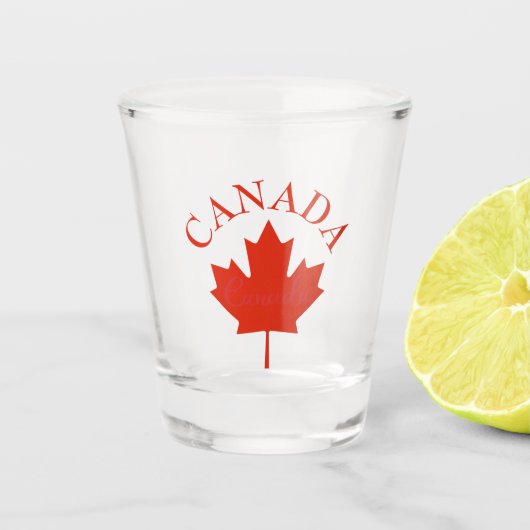 Canadese vlag (Canada Red & White) Shot Glas (Voorkant)