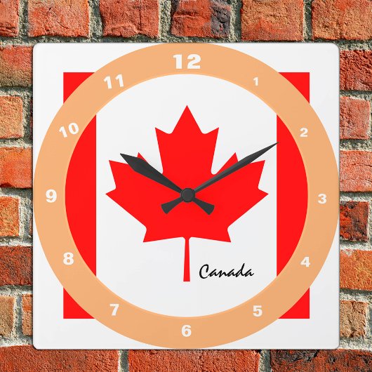 Canadese vlag, Canada trendy mode/ontwerpklok Vierkante Klok