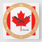Canadese vlag, Canada trendy mode/ontwerpklok Vierkante Klok (Voorkant)