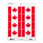 Canadese vlag. CANADA. Verzending Etiket (Full Sheet)