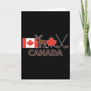 Canadese vlag Canadese esdoornblad hert ijshockey  Kaart