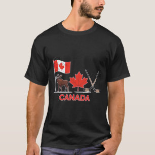 Canadese Vlag Canadese Esdoornblad Hert IJshockey  T-shirt