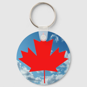 Canadese vlag en blauwe lucht sleutelhanger