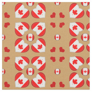 Canadese vlag en Canada Heart mode Fabric Stof