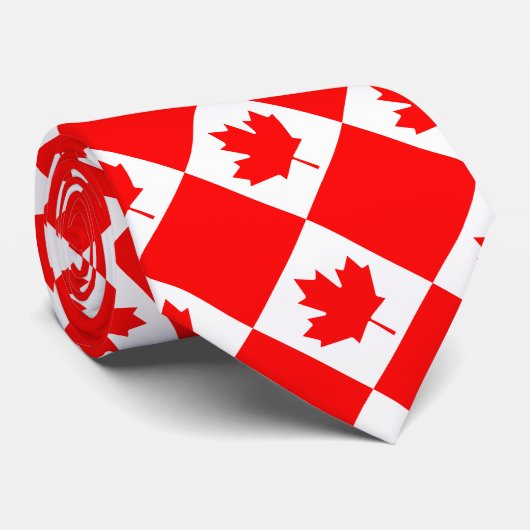 Canadese vlag en Canada reizen, zakendoen en sport Stropdas (Opgerold)