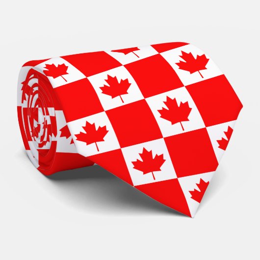 Canadese vlag en Canada reizen, zakendoen en sport Stropdas (Opgerold)