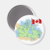 Canadese Vlag en Kaart Magneet (Voorkant / Achterkant)
