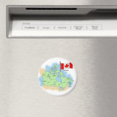 Canadese Vlag en Kaart Magneet (Insitu (Vaatwasser))