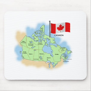 Canadese vlag en kaart muismat