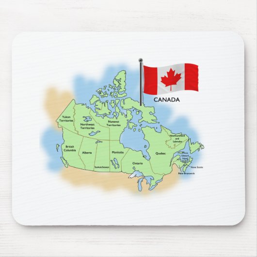 Canadese vlag en kaart muismat (Voorkant)