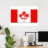Canadese vlag en landvorm poster (Thuiskantoor)