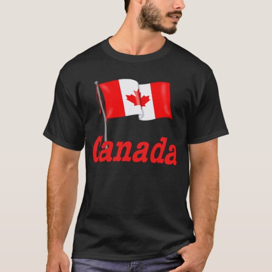 Canadese vlag en tekst t-shirt (Voorkant)