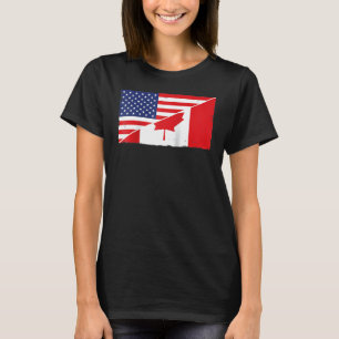 Canadese vlag en VS-vlaggen Canadese ancestry A T-shirt