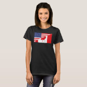 Canadese vlag en VS-vlaggen Canadese ancestry A T-shirt (Voorkant volledig)