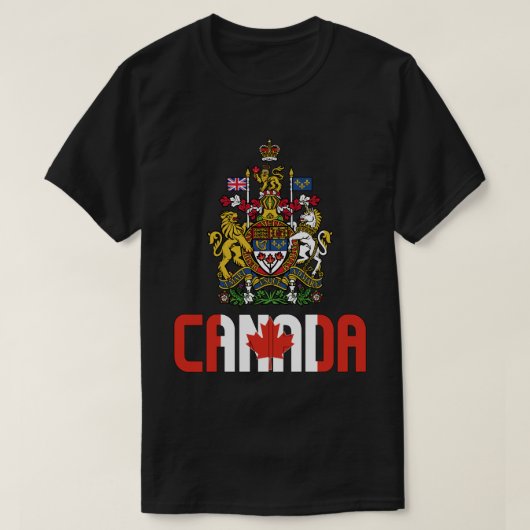 Canadese vlag en wapenschild t-shirt (Design voorkant)