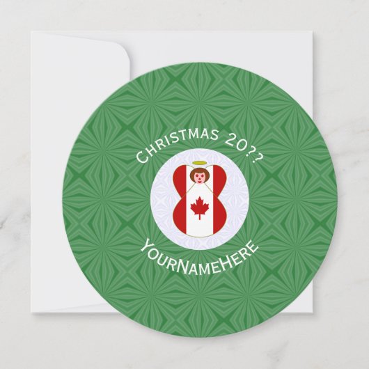 Canadese Vlag Engel Kerst Persoonlijk Kaart (Voorkant)