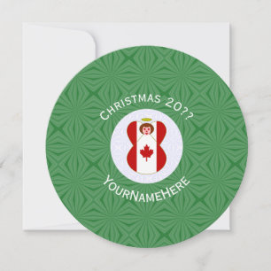 Canadese Vlag Engel Kerst Persoonlijk Kaart