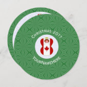 Canadese Vlag Engel Kerstmis Gepersonaliseerd Kaart (Voorkant / Achterkant)